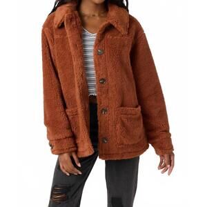 NEW O'NEILL huxlee solid jacket in rustic brown